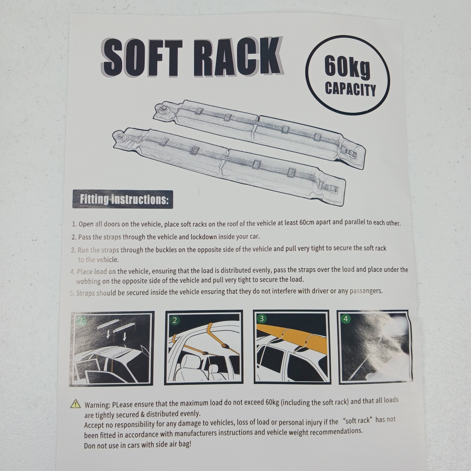 TRU-ISLAND Vehicle Roof Rack Soft Pads Universal Surfboard/Paddle Board/ Kayak