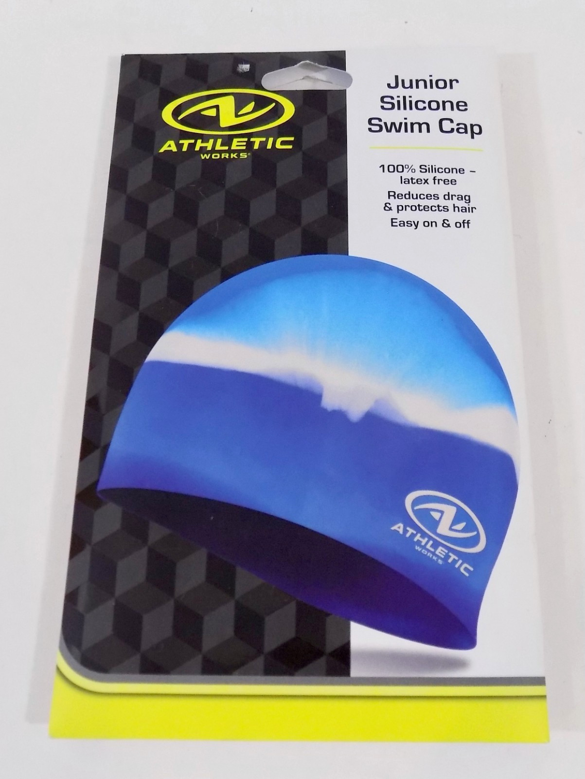 Athletic Works Junior 100% Silicone Swim Cap Blue