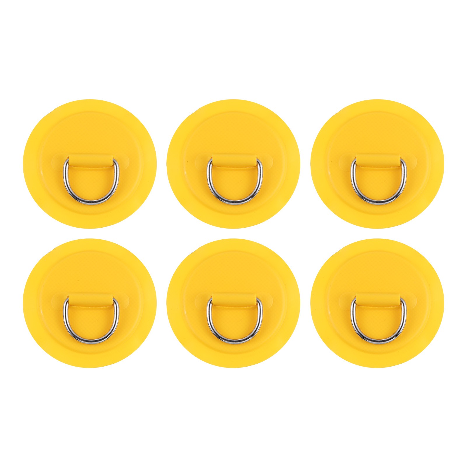 6Pcs D-Ring Patch Stainless Steel D-Ring Patch No Glue Include Yellow