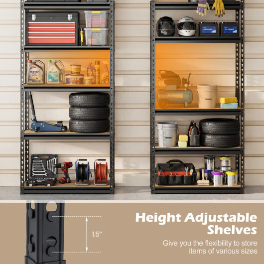 5-Tier Garage Shelving Unit 2200 LBS Metal Storage Shelves Adjustable Utility Ra