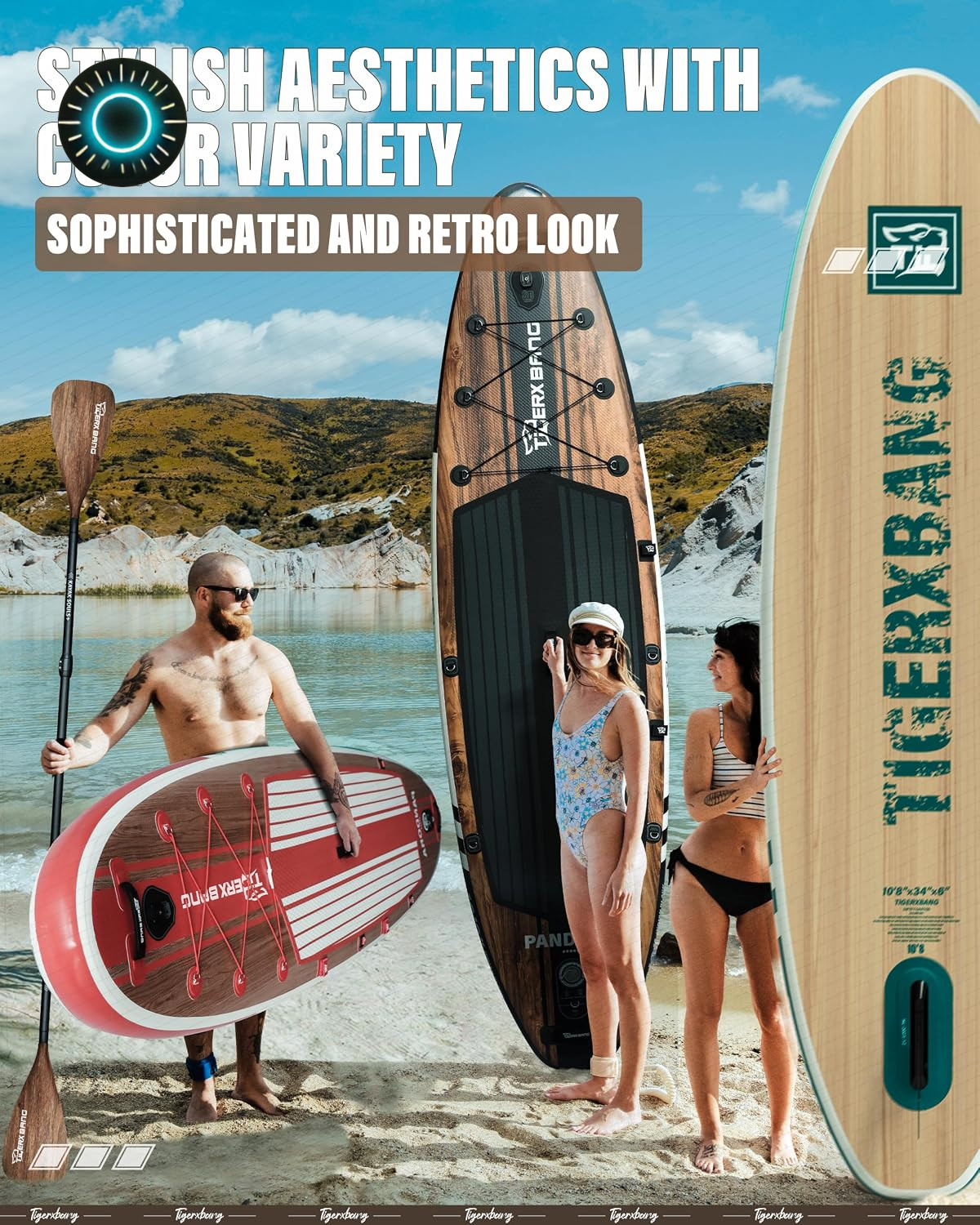 TIGERXBANG Paddle Board 10.8′ Stand Up Paddle Board with Premium Complete In…