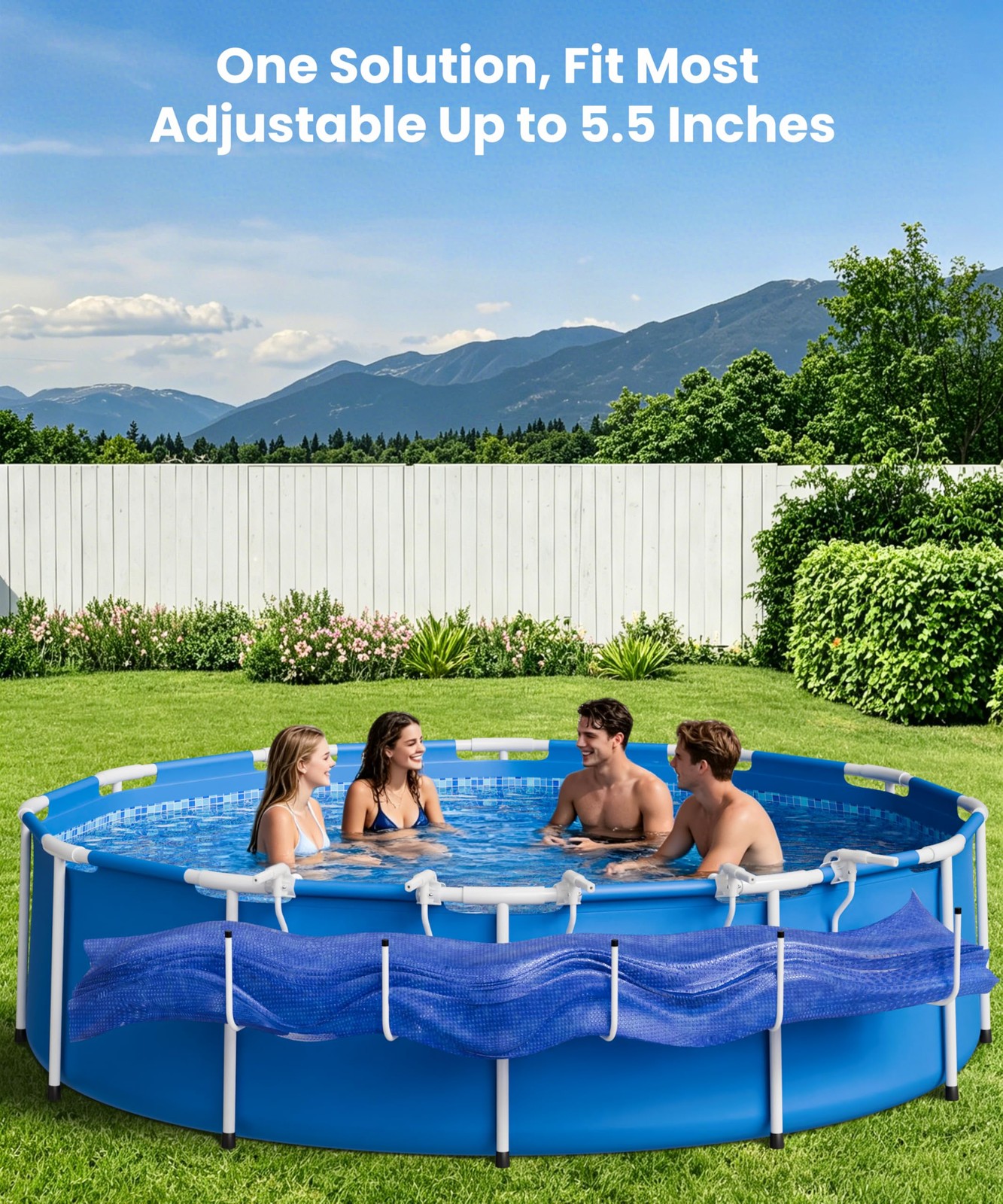 Teisaiko Upgraded 5-Pack Solar Cover Holder for Above Ground Pool, Adjustable…