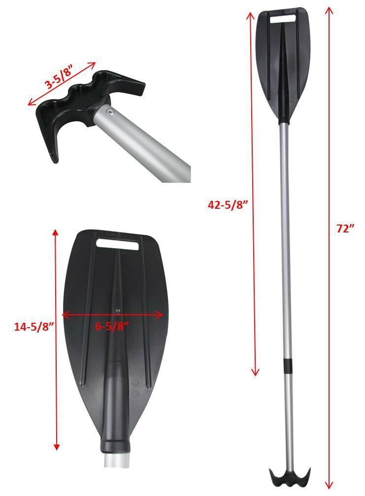 Pactrade Marine Boat Kayak Raft Floating Telescopic Oar Paddle w/ Hook 45”-72”