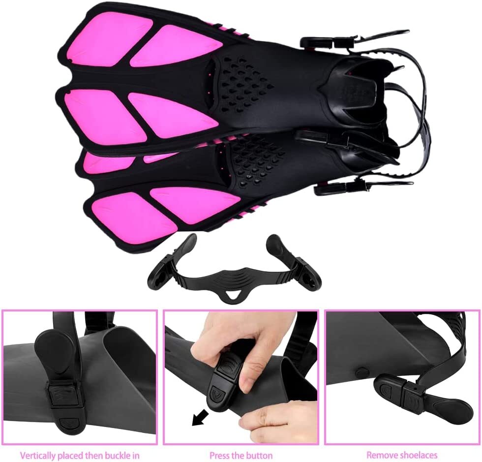 Mask Fin Snorkel Set for 3-8 Years Old Kids w/Carrying Bag for Snorkeling Swim