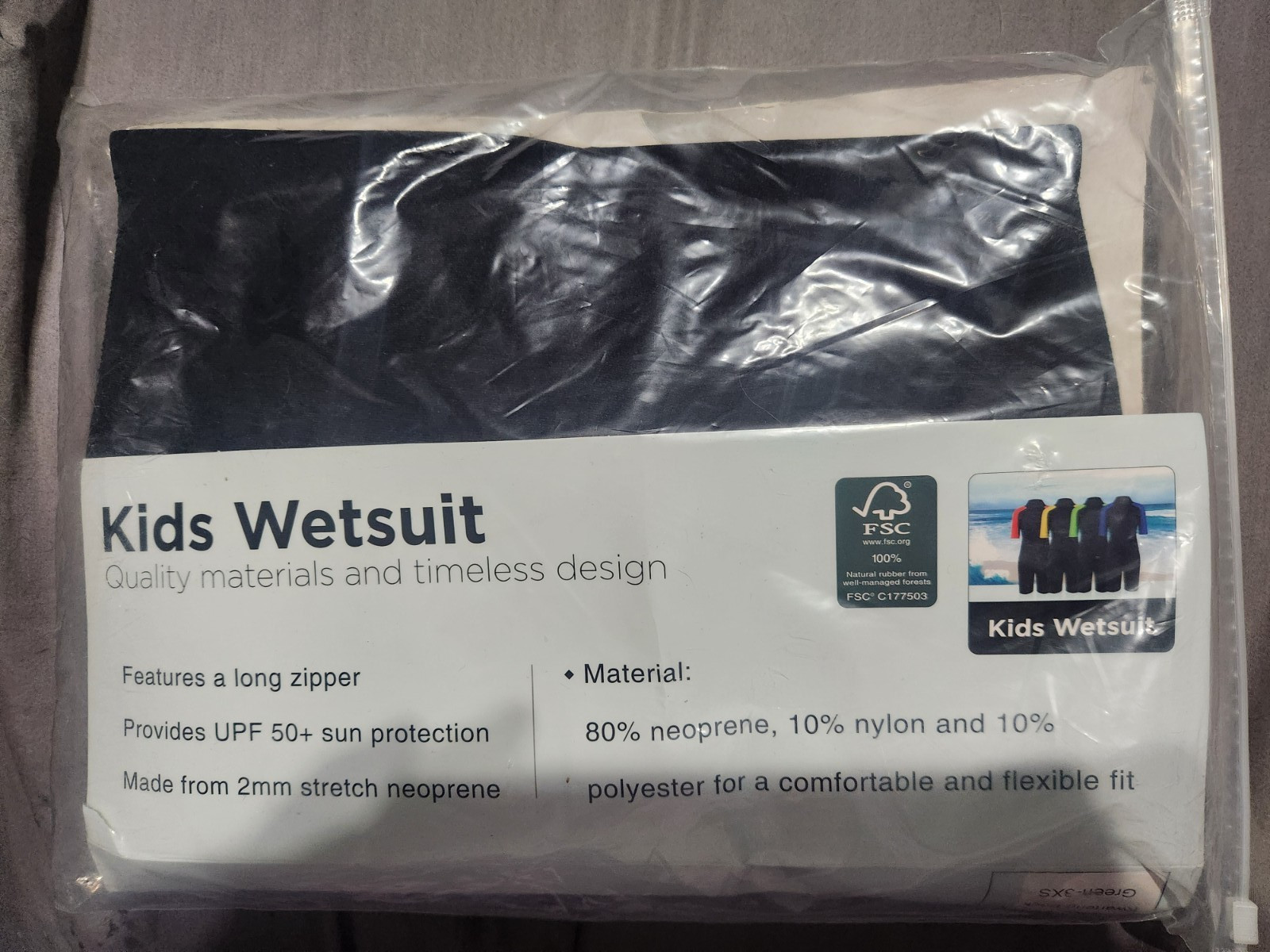 NWOT Kwarteng Child Wetsuit – Size 3XS 2MM 50+SPF