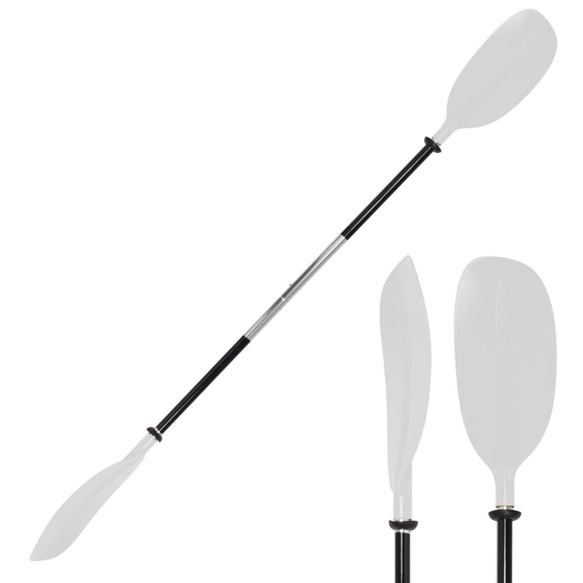 Oceansouth Aluminum Kayak Paddle White Asymmetric Detachable Lightweight Canoe