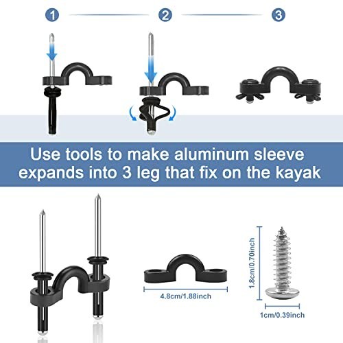 Kayak Carry Handles 2/4 Pack – Replacement Rivet Handles for Sit-On-Top Kayaks
