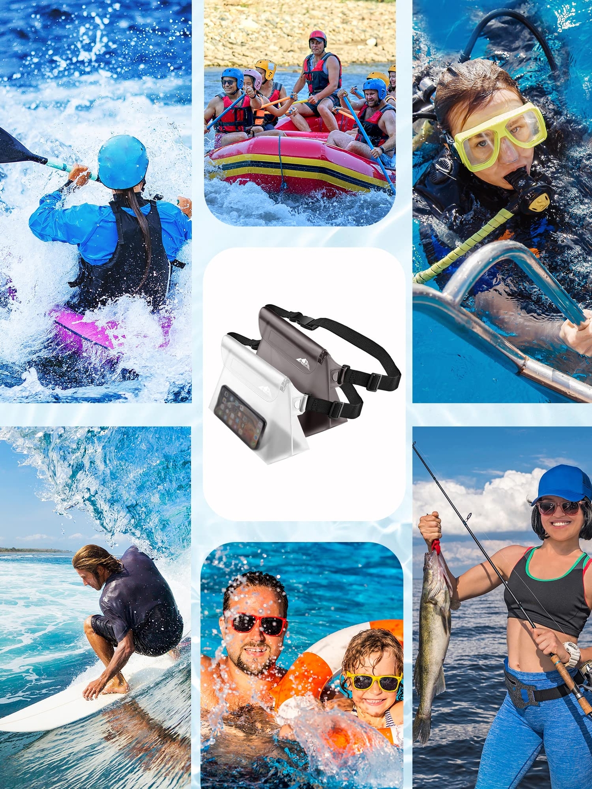 2/3/4 Pack Waterproof Pouch With Waist Strap Screen Touchable Dry Bag With Adjus