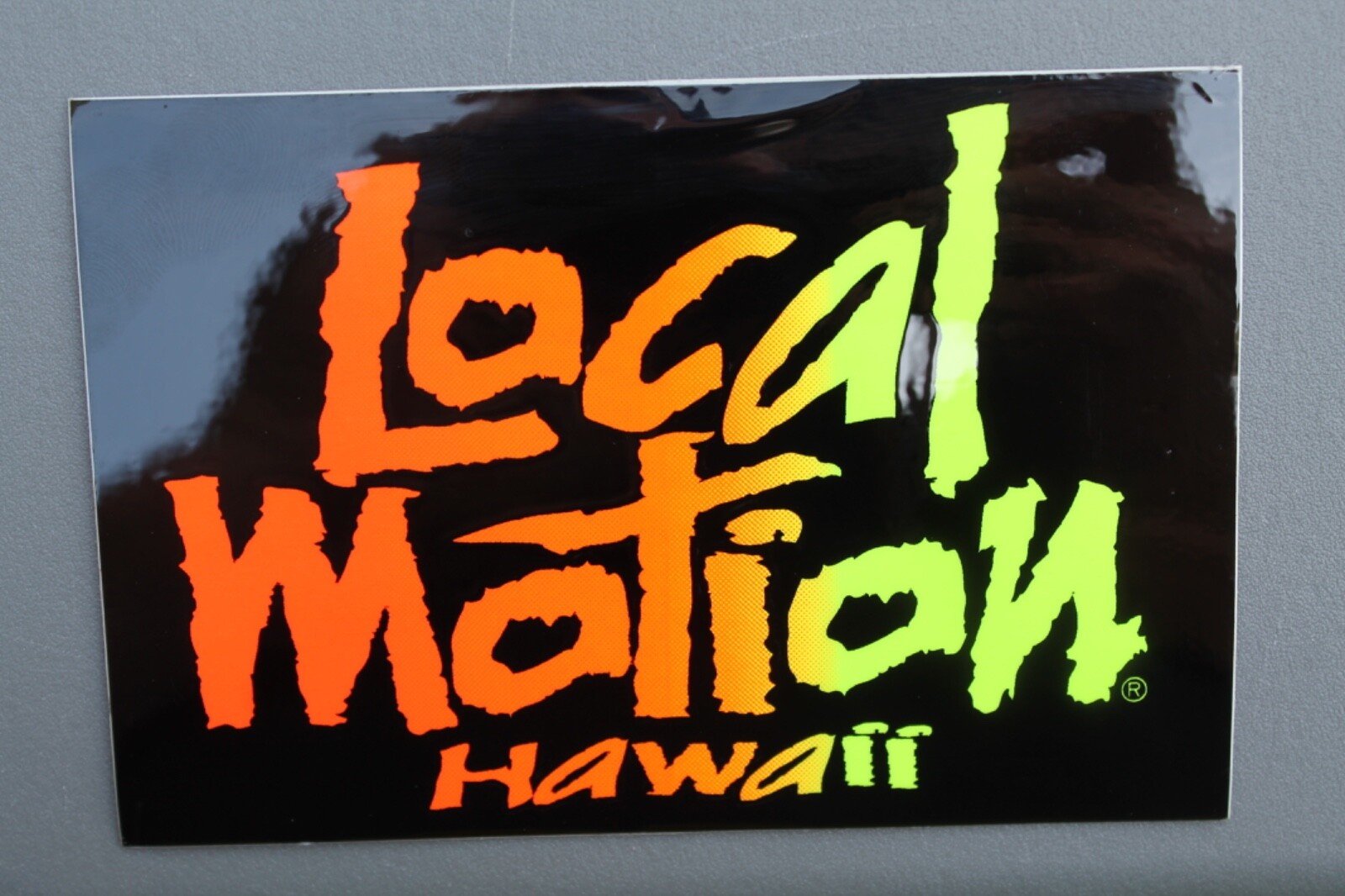 LOCAL MOTION Hawaii Surfboards Neon Orange Fade 80’s LM1 Vintage Surfing STICKER