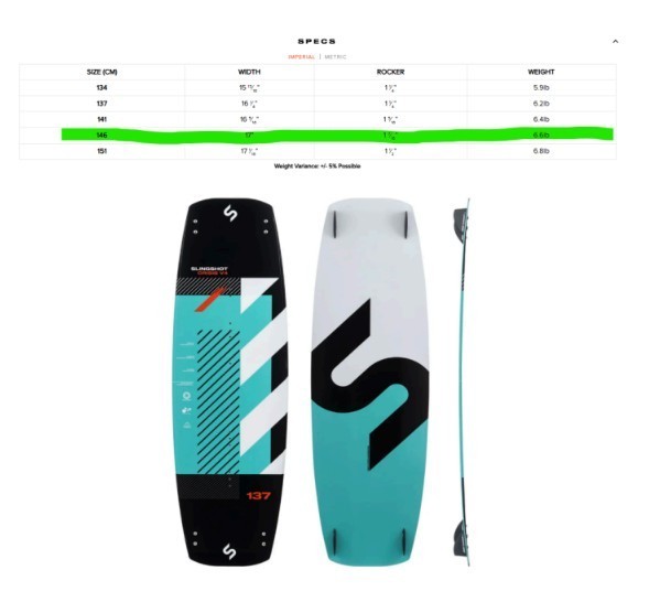 Slingshot Crisis V4-146- Kiteboard and Dually V7 Kiteboard Foot Straps