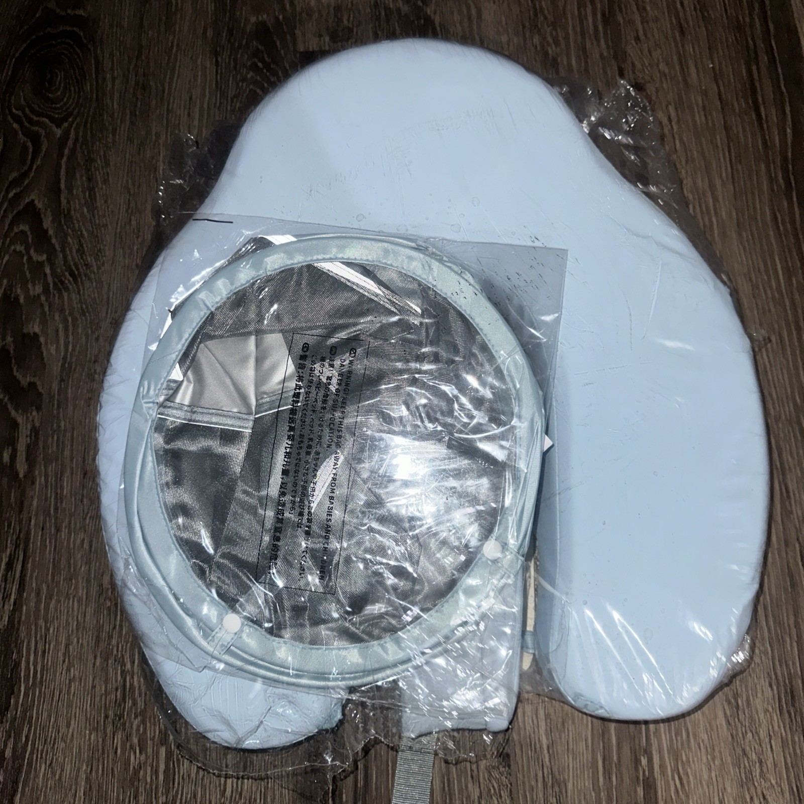 Mambobaby Non-Inflatable Baby Float 3-24 Mnts Blue with Canopy and Foot Rest