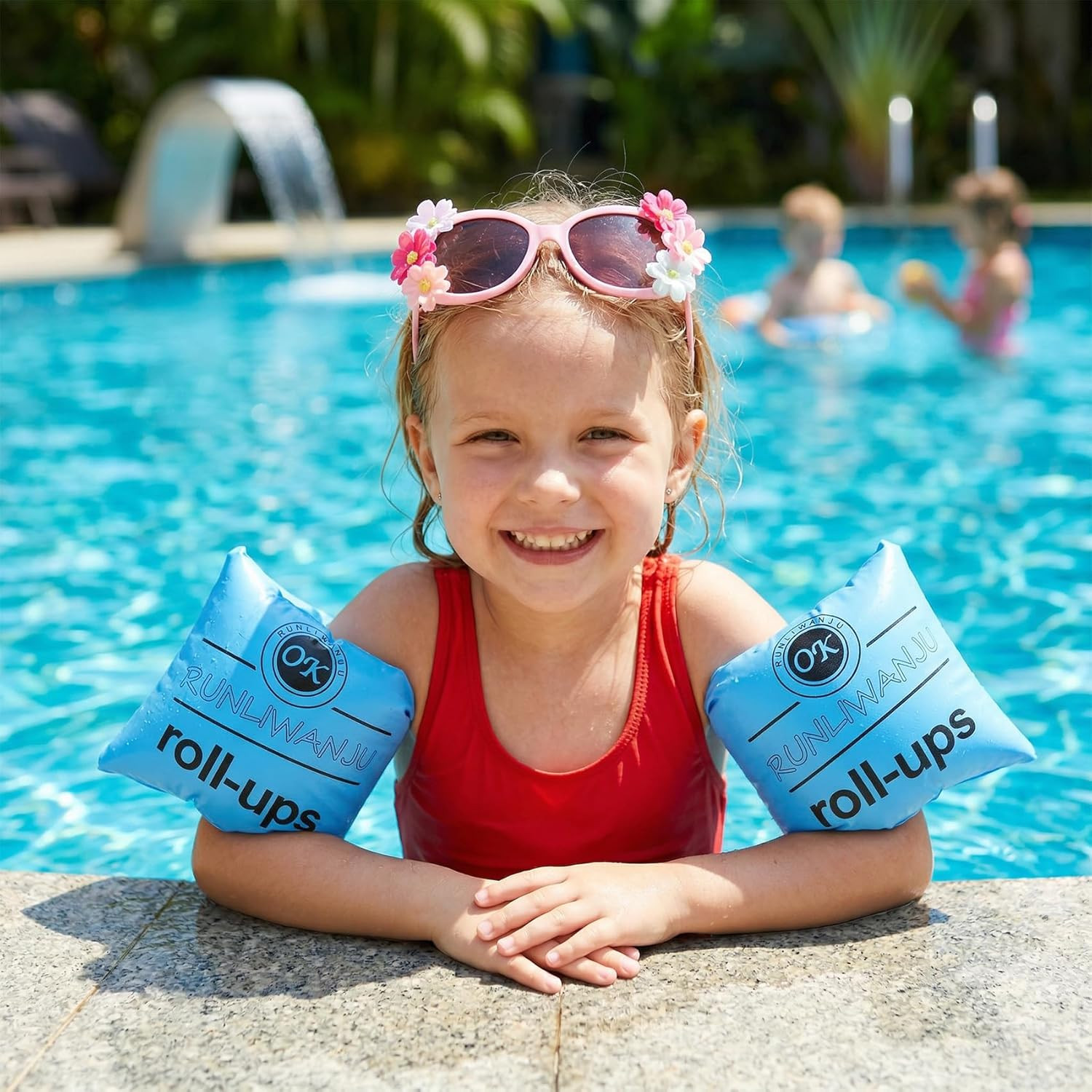 2 Pack Inflatable Arm Floaties Swim Arm Bands Water Wings for Kids Adults