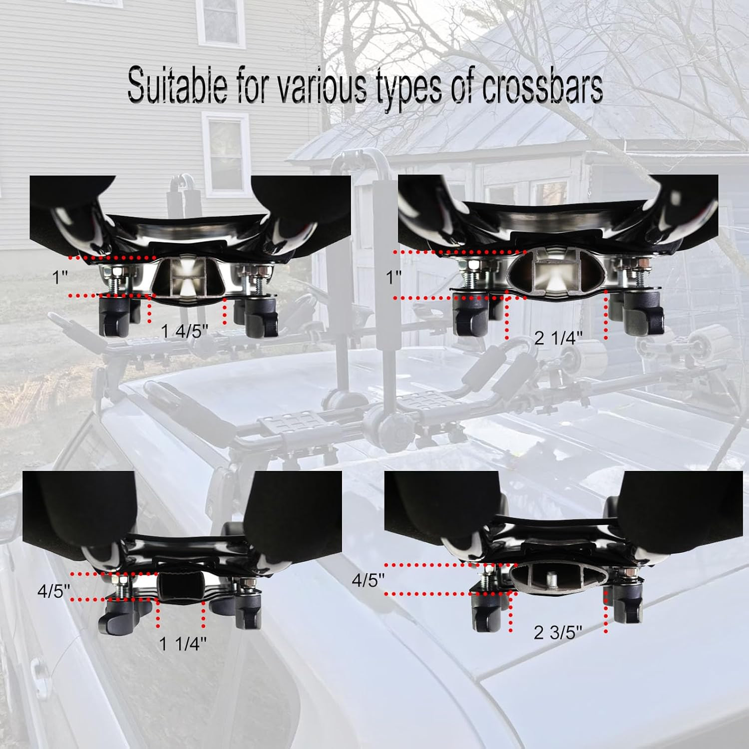 Folding Kayak Roof Rack J-Bar Adjustable | for Kayak/Canoe/Sup, Roof Mounting