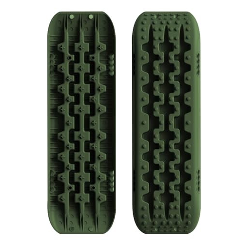 Recovery Traction Boards, 2PCS & Mounting Kit, Reinforced Off Road Army Green