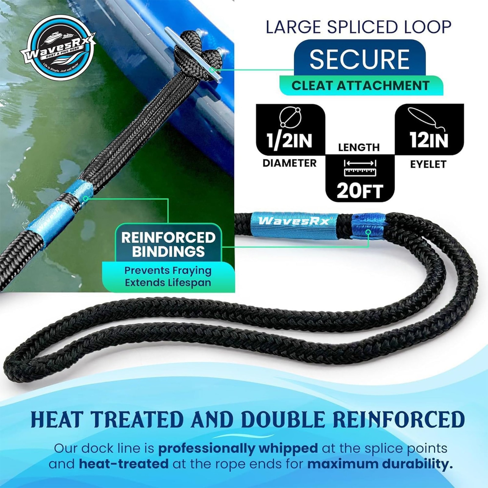 Premium Nylon Boat Dock Lines & Ropes for Docking & Pontoon