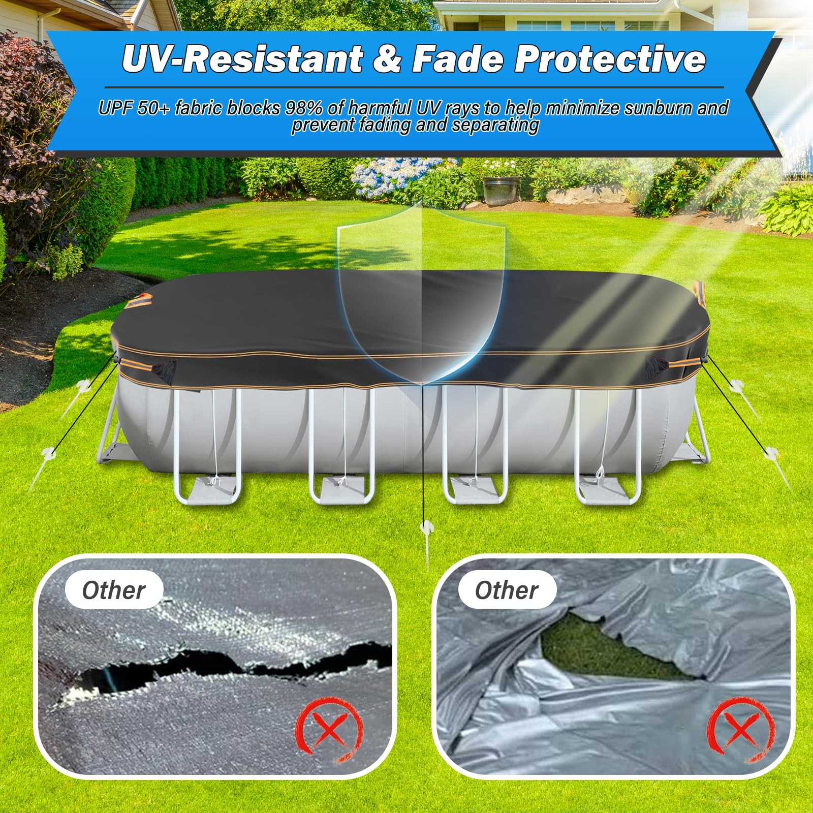 Neuradical 12×21 Ft Winter Oval Pool Covers for Above Ground Pools, Oval Pool…
