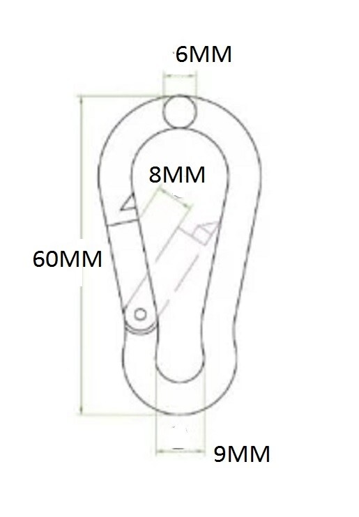 2.36 INCH CARIBINER 304 STAINLESS STEEL 2 PIECES