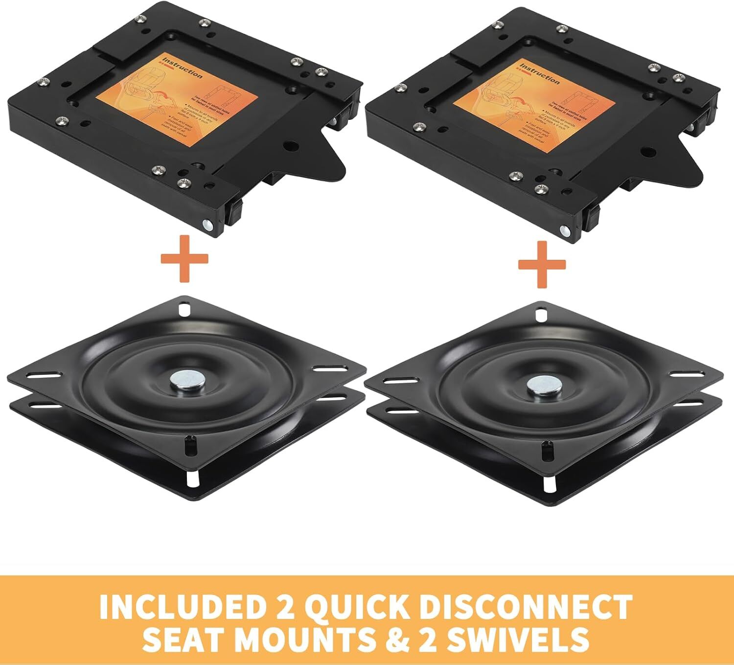 Leader Accessories Quick Disconnect Boat Seat Mount with Swivel (2 sets)