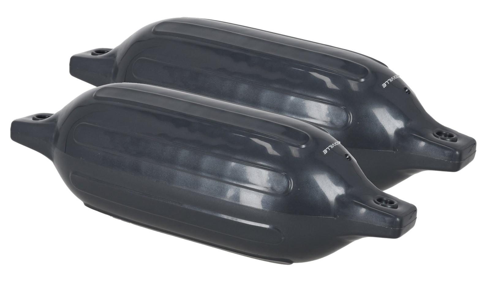 Rockville FEN245-GREY Boat Fender Package 2 Bumpers 4.5″x16″, 2 Lines + Pump