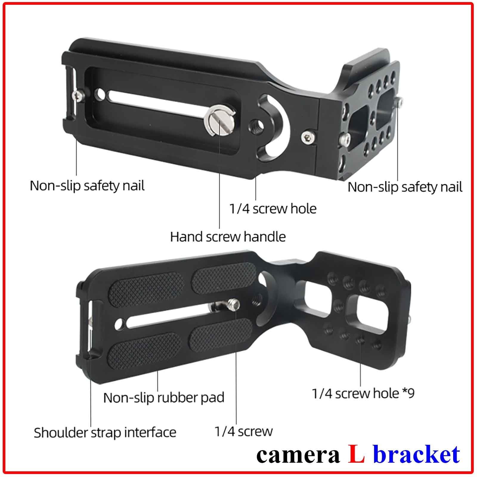 DSLR Camera L Bracket,Vertical Mount,Quick Release Plate for Black