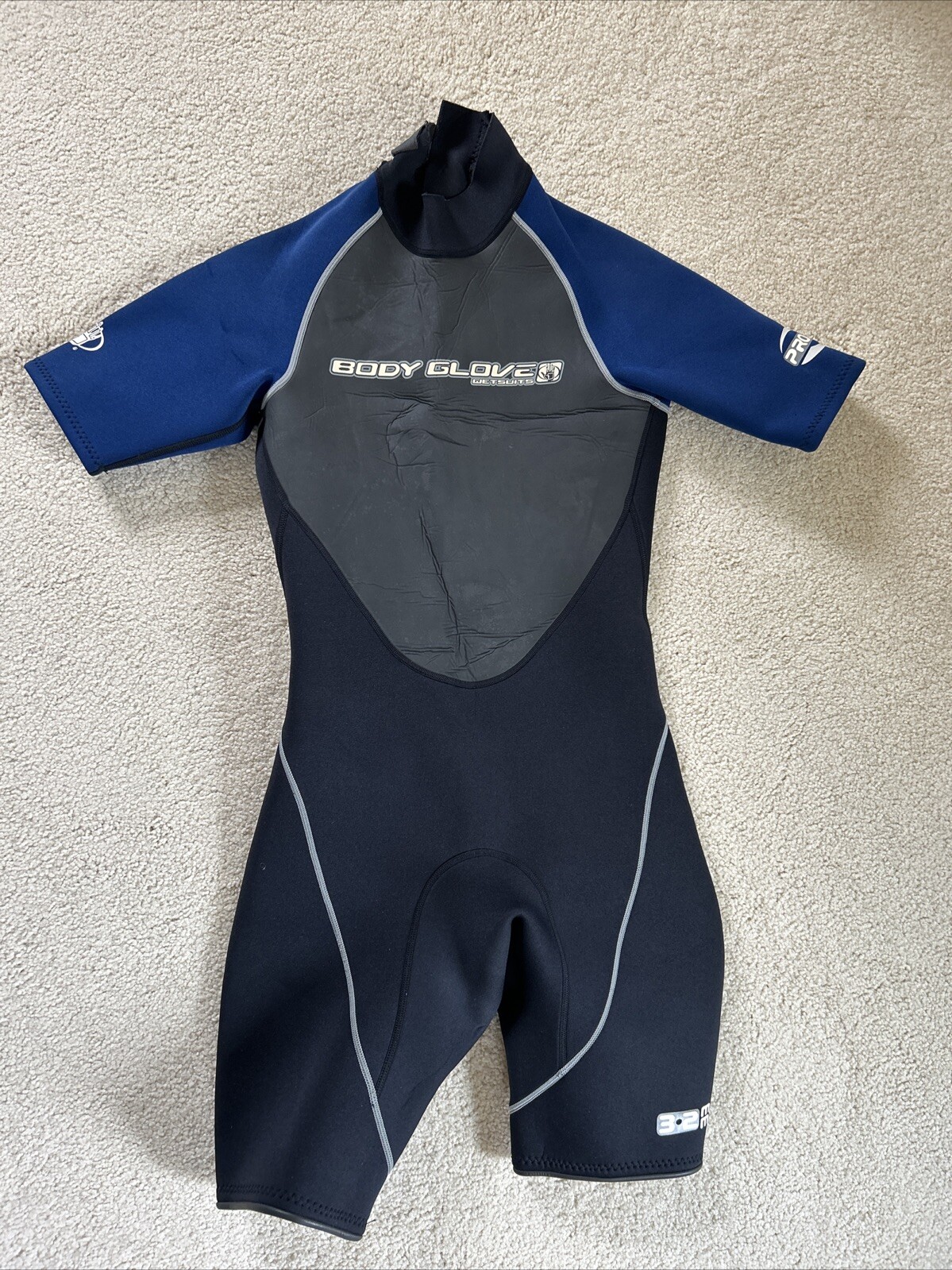 Body Glove Pro 2 Mens 3.2mm Shorty Wetsuit size Medium Blue/Black/Gray
