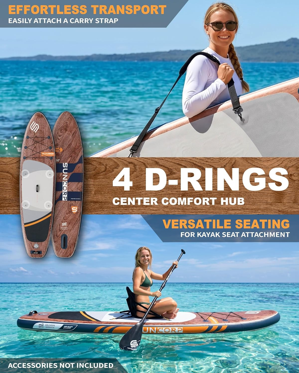11’X34” Inflatable Paddle Board, Extra Wide Standup Paddleboard, Green, 420Lbs
