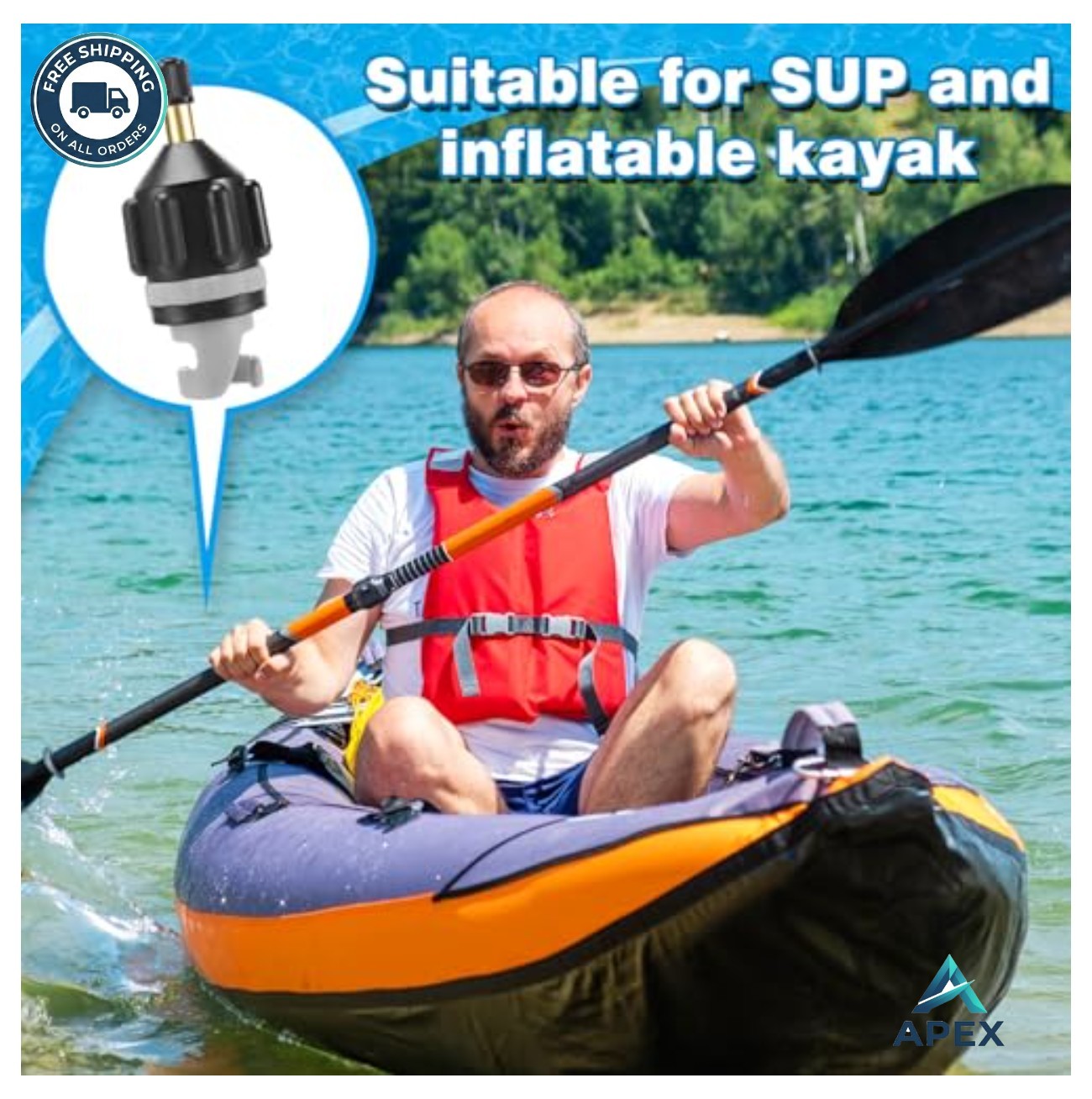 Inflatable Pump Adapter Kit 11 Piece Valve Nozzle Set for SUP Kayak Boat Dinghy