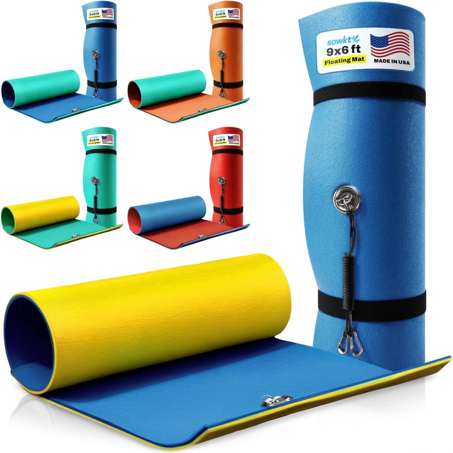 SOWKT® Made in USA Premium Floating Mat for Lakes & Pools, Extra Large Lily Pads