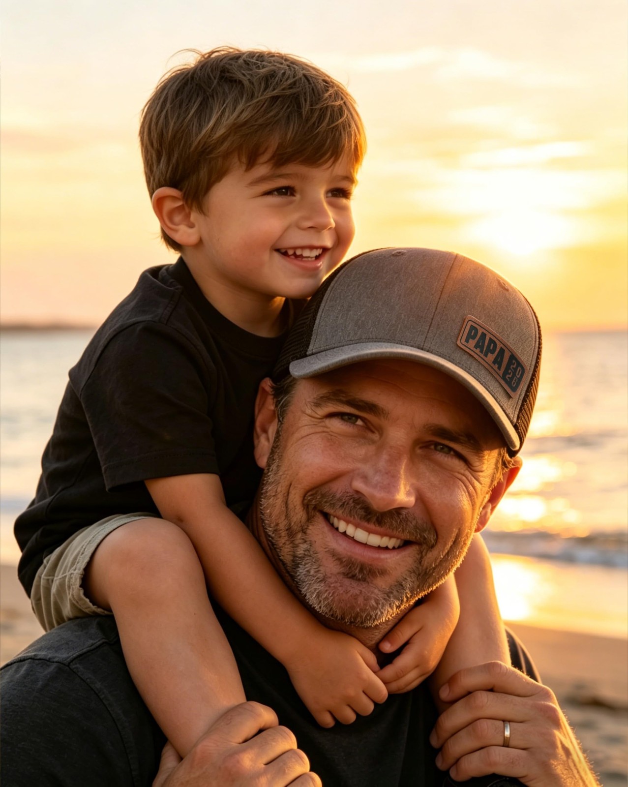 Papa Est 2026 Trucker Hat for First Time Dad, Gifts for New Daddy Husband fro…