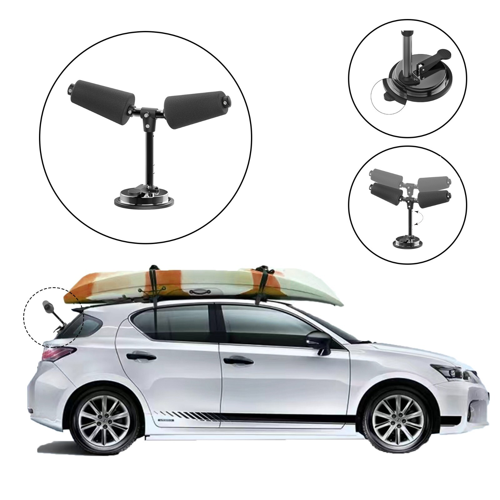 Kayak Load Assist W/ Suction Cup for Car SUV Boat Roller Truck Canoe Support
