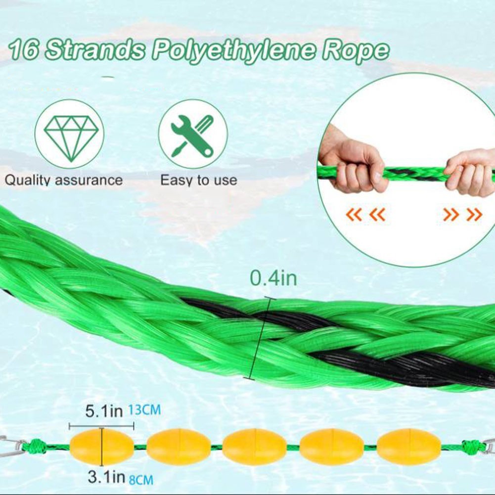 Swimming Pool Lane Line Safety Floating Rope 16ft 5m 20ft 6m with 56 Buoys