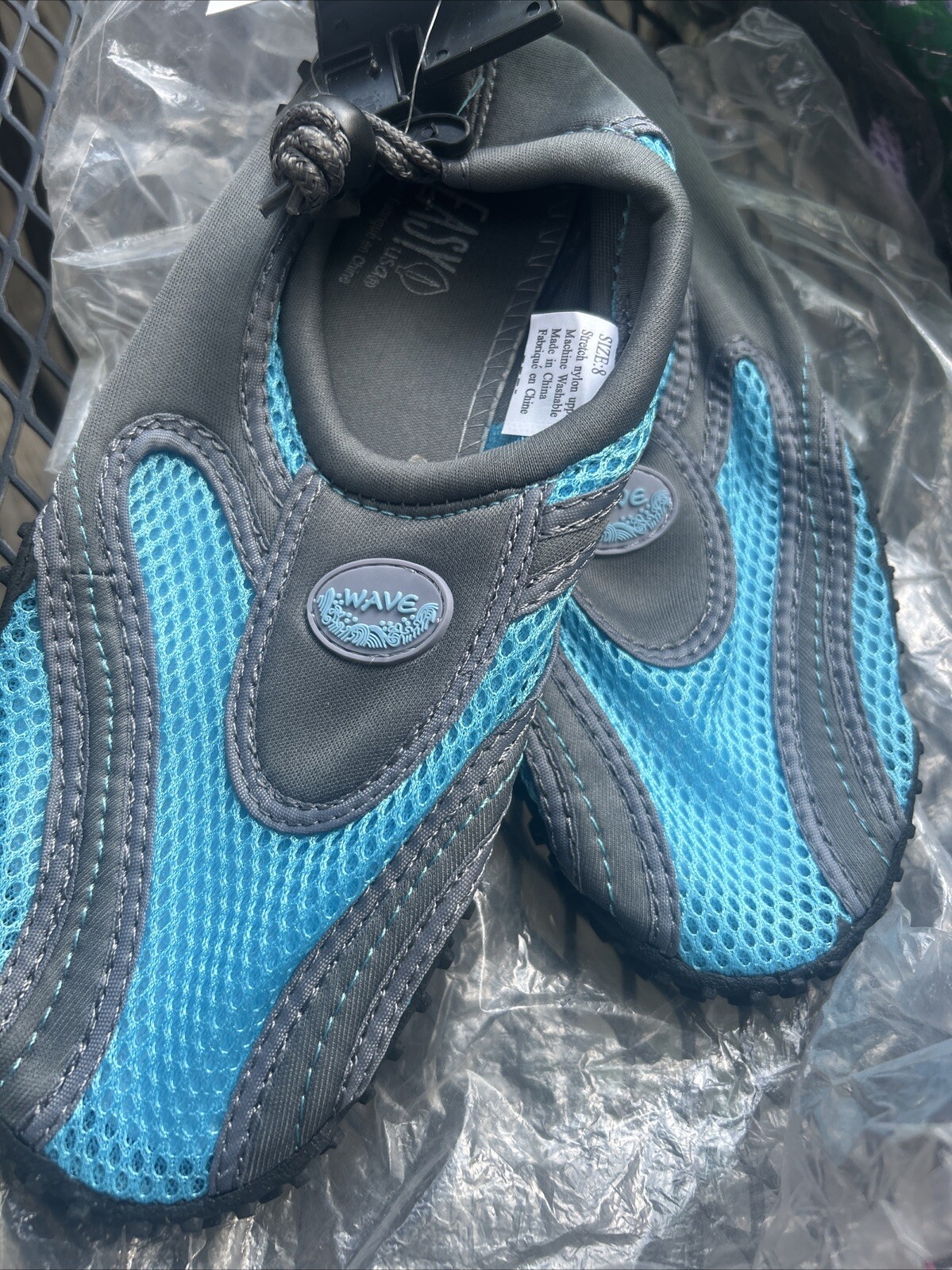 Woman’s Wave Water Shoes Pool Beach Yoga Exercise Blue Gray Size 8