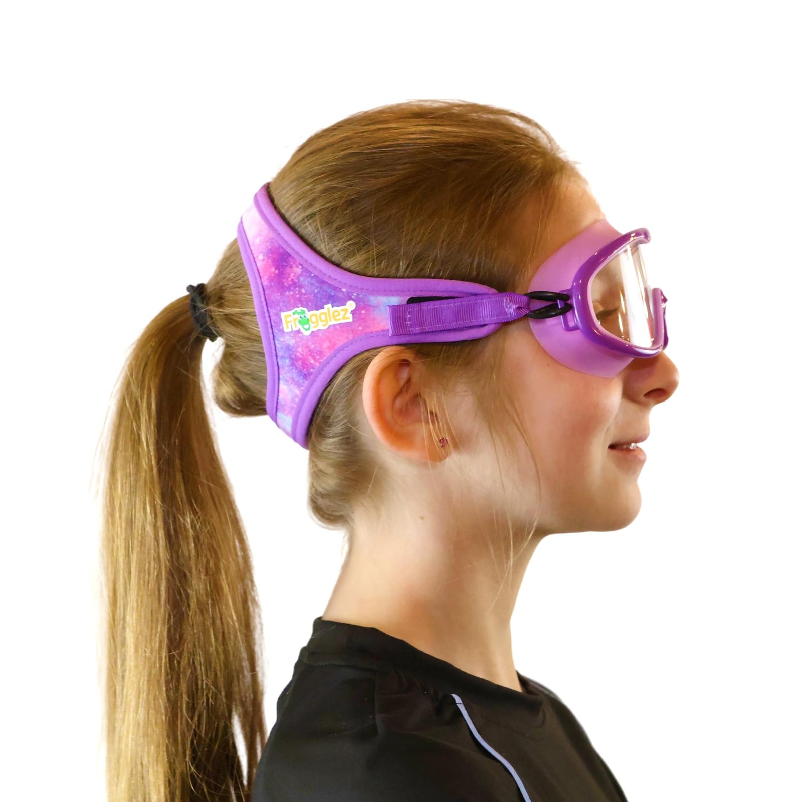 Frogglez Youth Wide View AntiFog Crystal Clear Swim Goggle Mask for Kids unde…