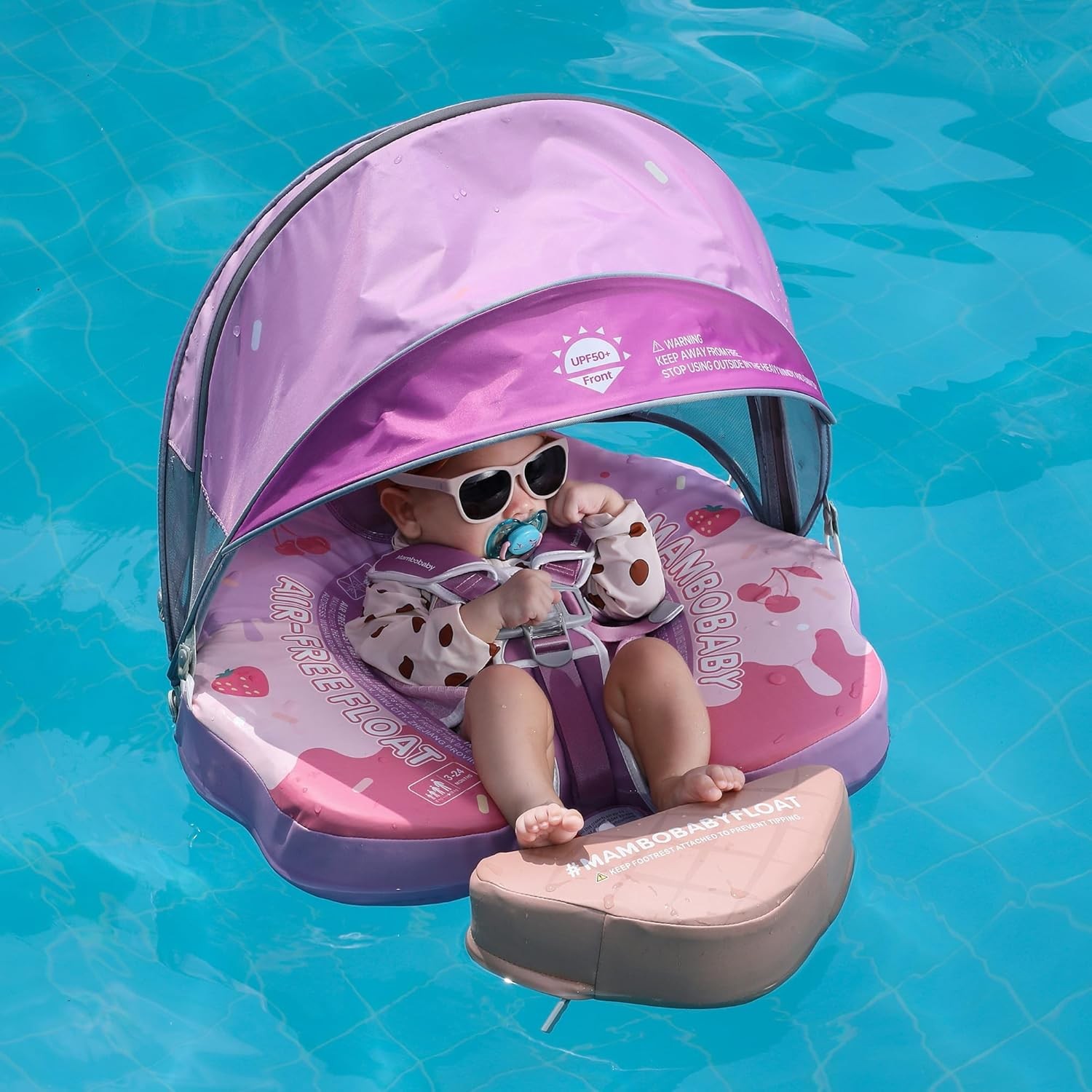 Mambobaby Float Plus Tail Baby/Toddler Swim Float with Canopy,