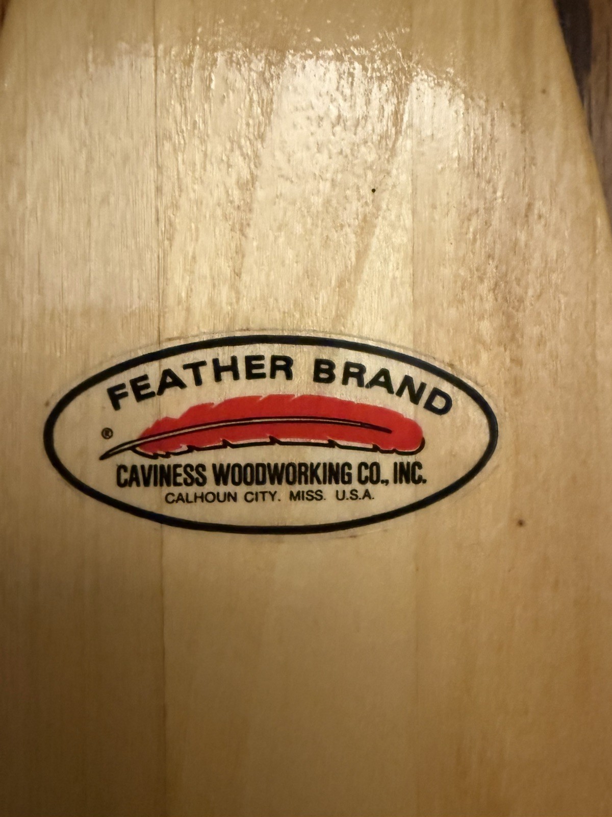 Feather Brand Mini 18” Wood Canoe Paddle from Caviness Woodworking Co