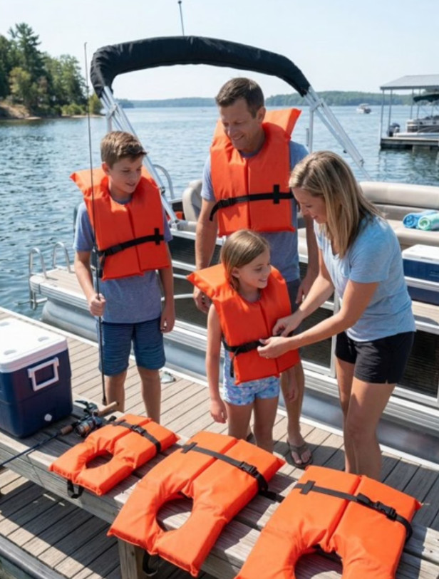 Ozark Trail 4-Pack Adult Type II Life Vest, Includes Storage Bag, Orange