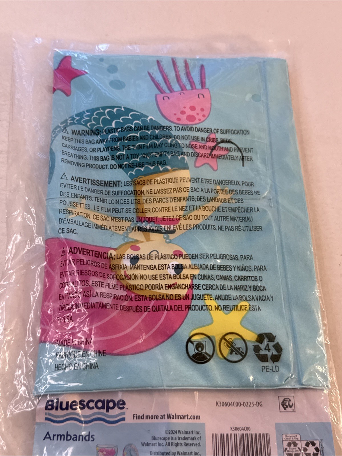 Inflatable Arm Bands Training Aid 3-6 Toddler Swim floaties girl mermaid Pool