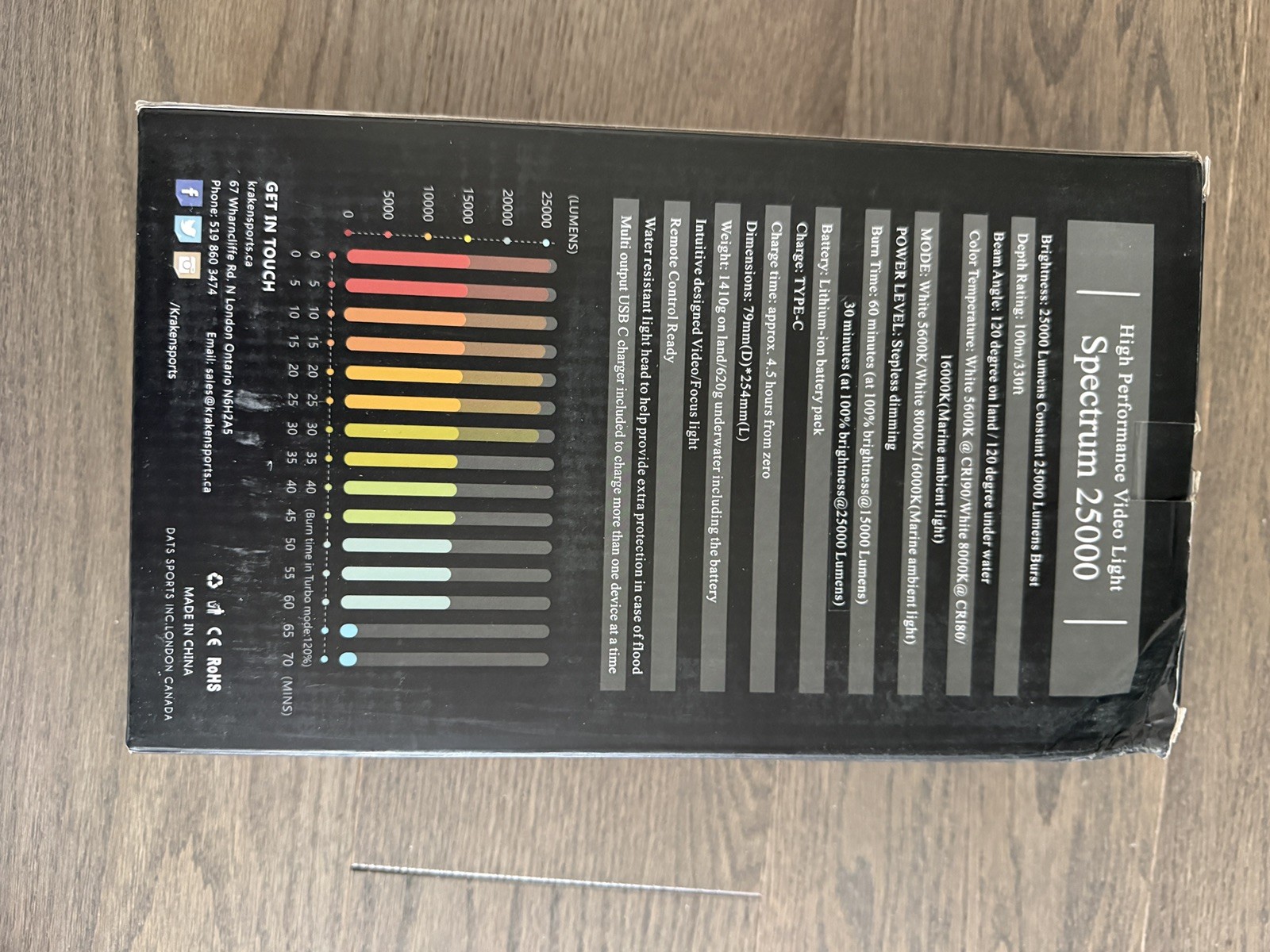 Kraken Sports high performance video light Spectrum 25000