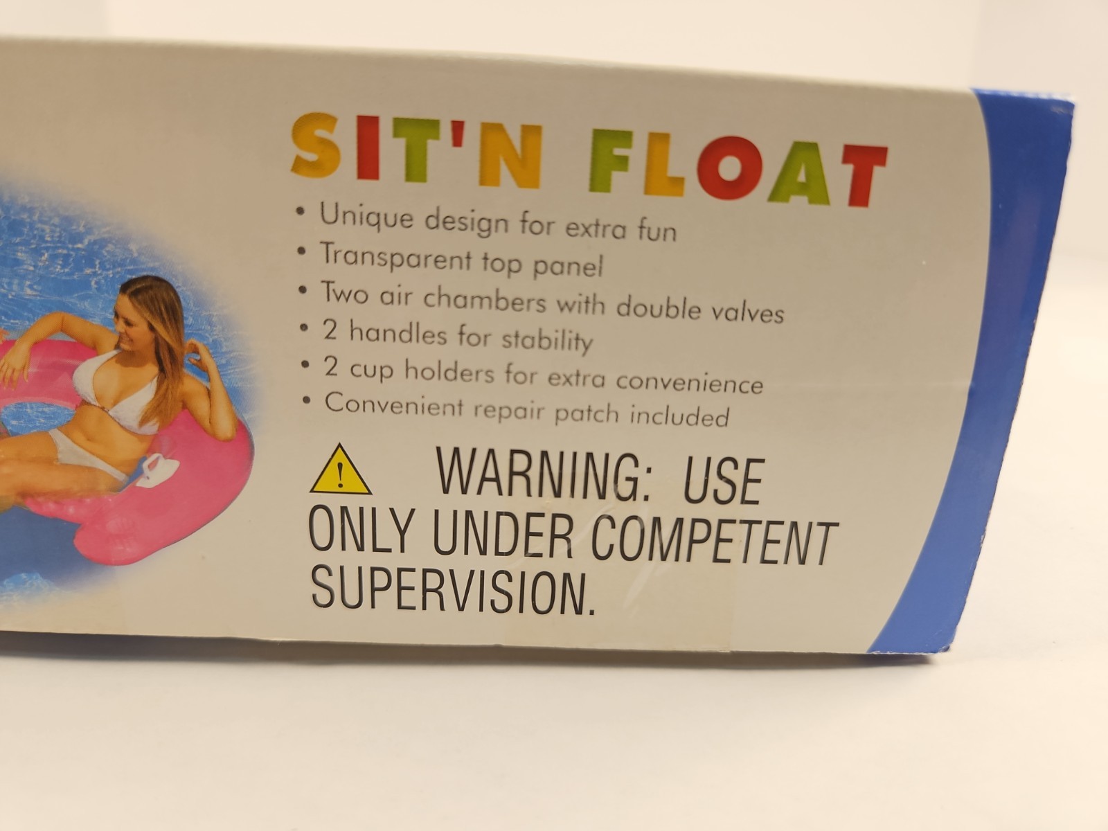 The Wet Set Sit N Float INFLATABLE Pool LOUNGE 60″ X 39″ 2 handles 2 cup holders