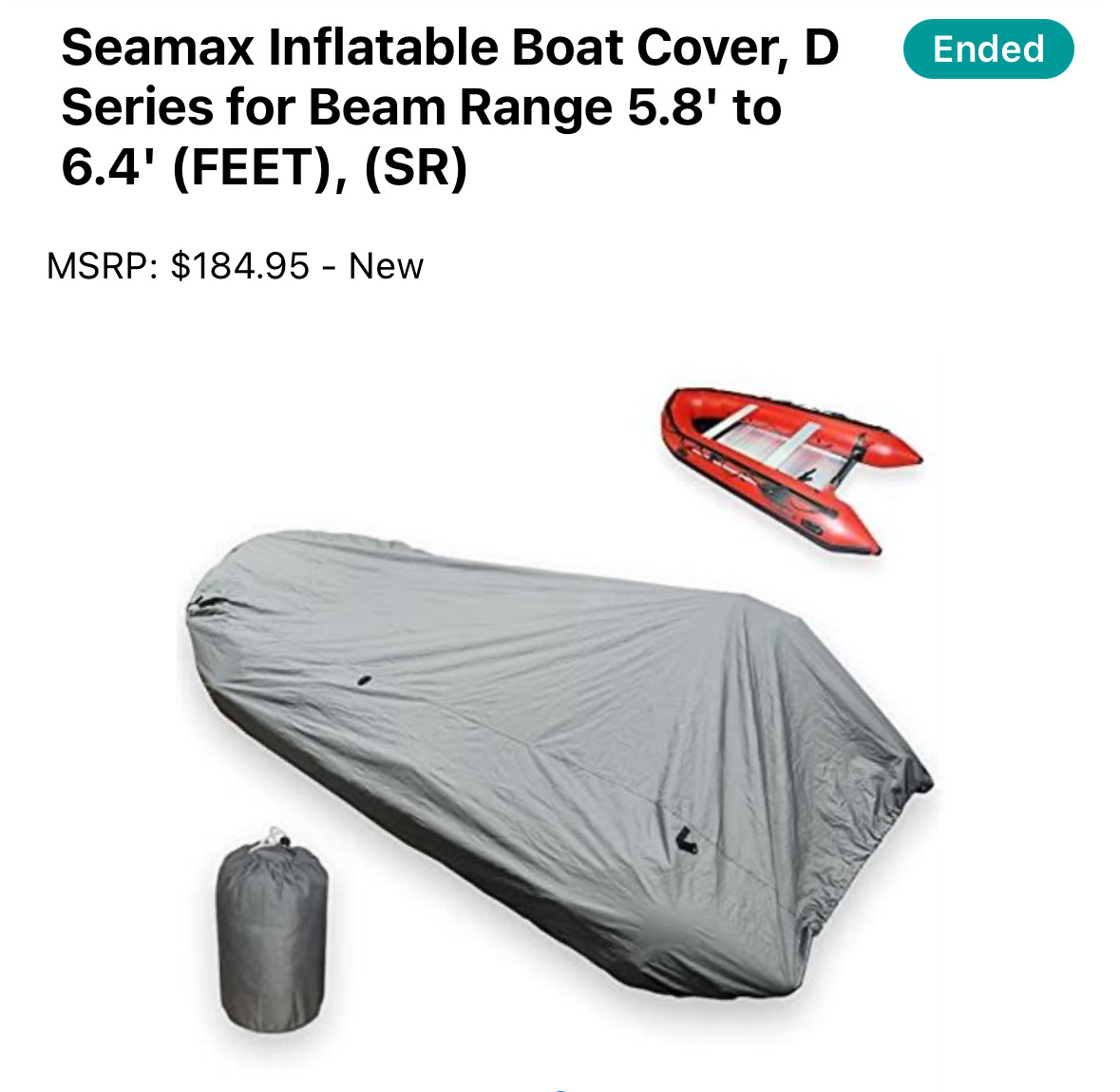 Inflatable Boat Cover, D Series for Beam Range 5.8′ D430 – Max Length 14ft