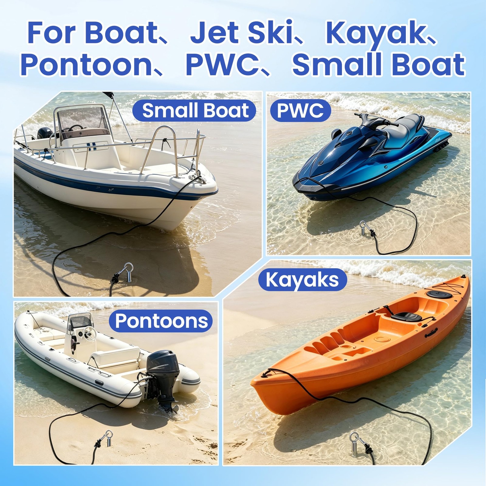 31″ Boat Sand Anchor, 316 Stainless Steel Screw-in Shallow Water Anchor