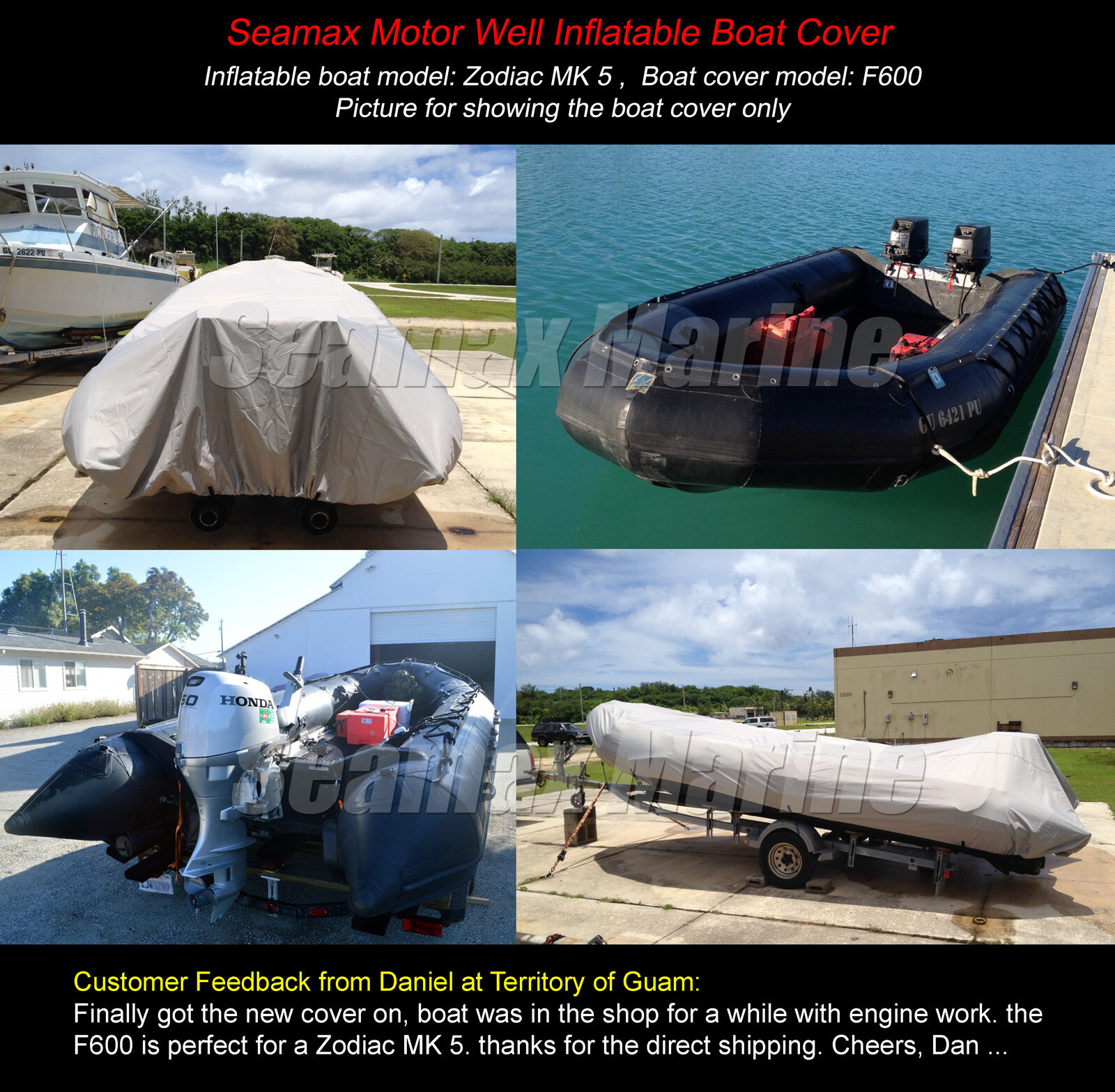 [NEW] Seamax Marine Boat Cover F Series 7.6 – 8.4 FT, 4 Sizes fit 18 – 24 FT