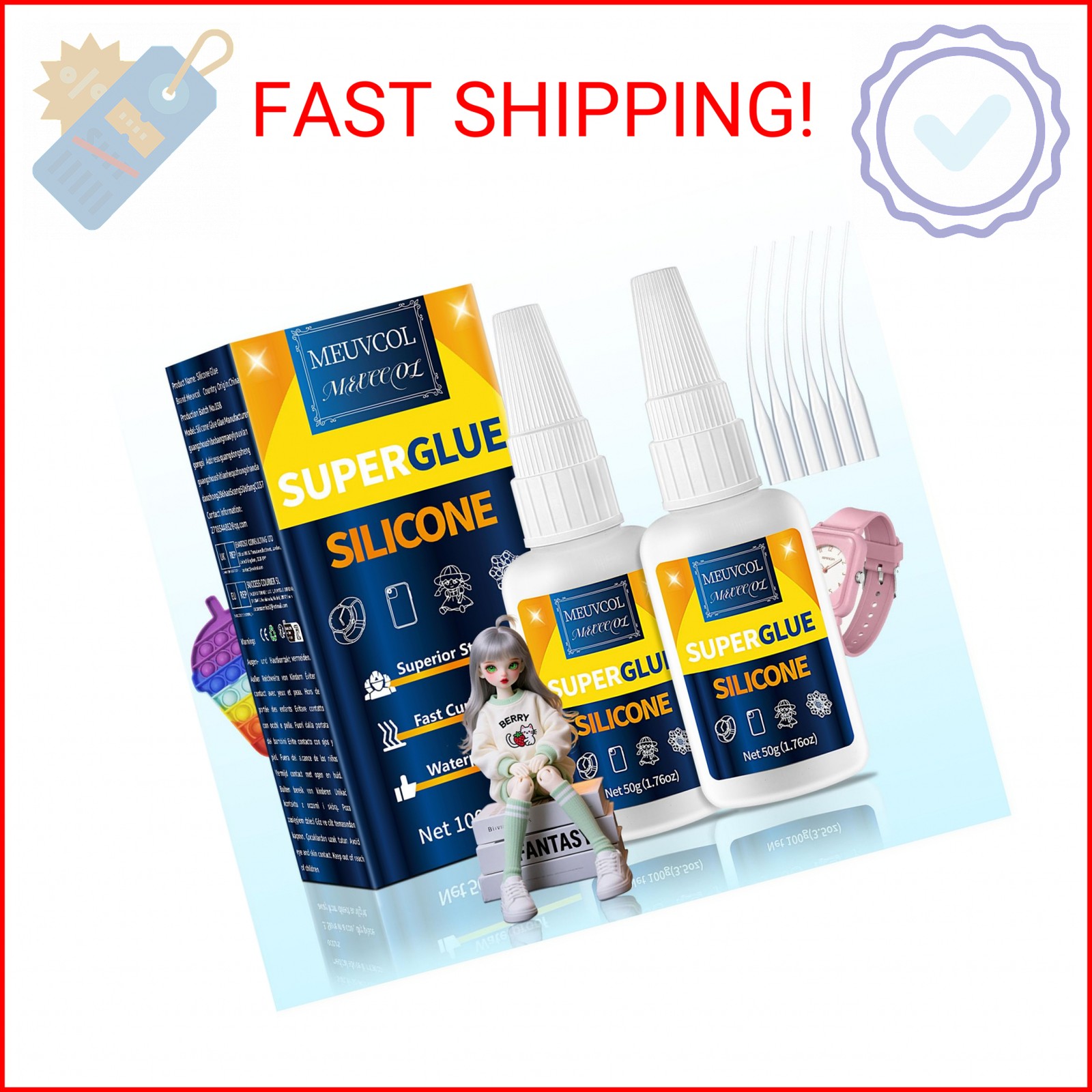 Meuvcol Silicone Glue 100g – Fast-Bonding & Waterproof Silicone Adhesive for Sil