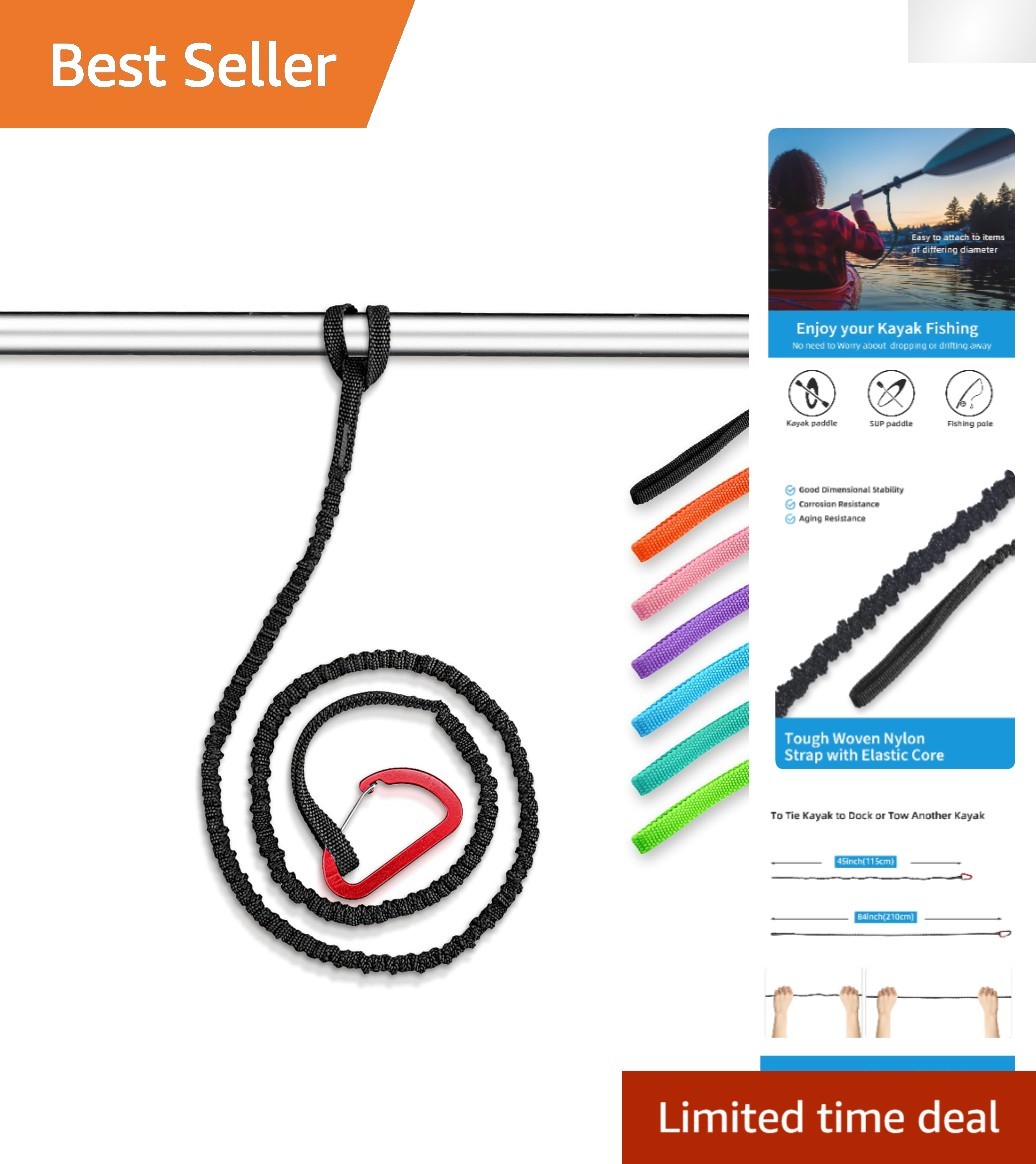4-7ft Stretchable Kayak Paddle Tether – Perfect Partner for Kayaking Adventures