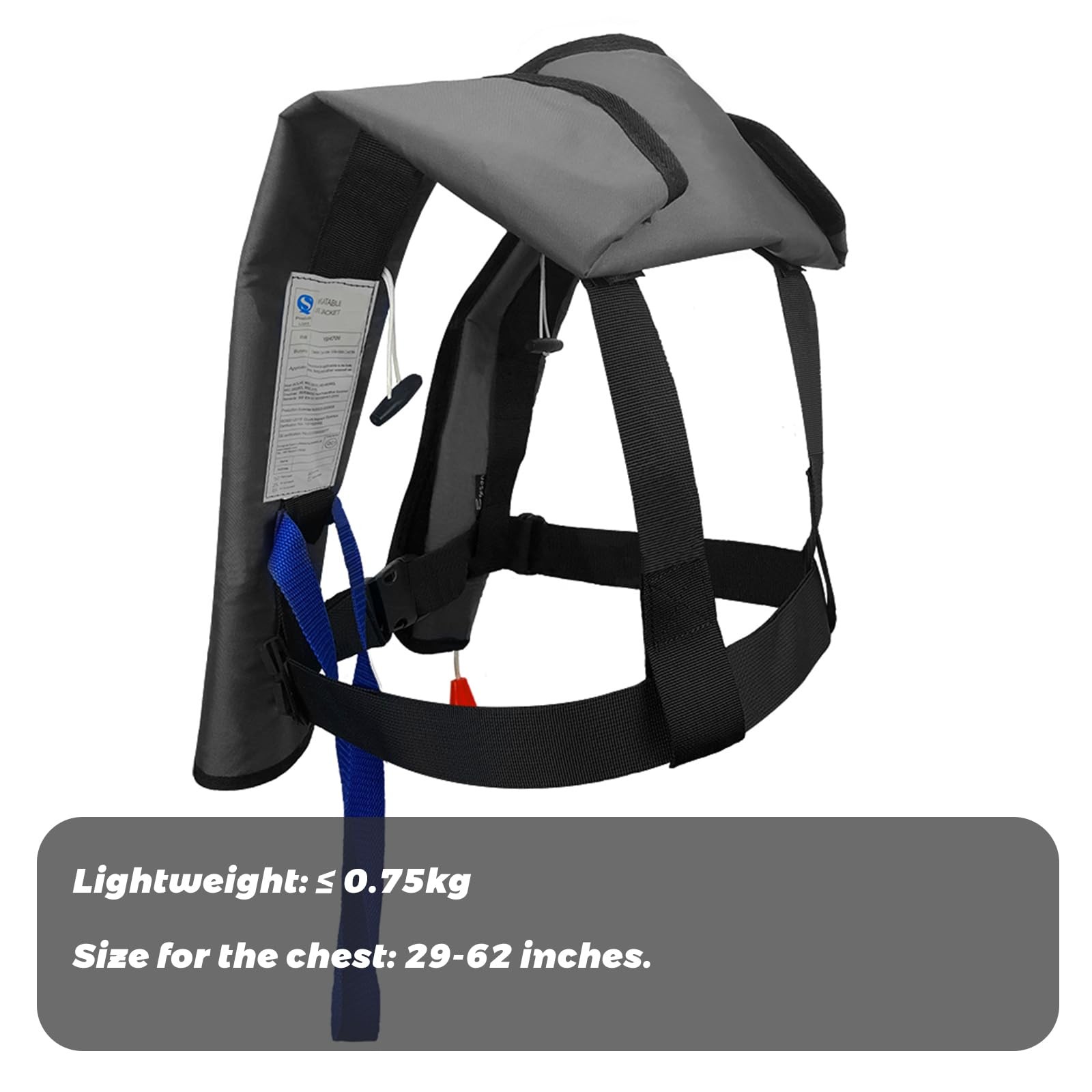 Inflatable Life Jacket Supports up to 330 lbs |Life Vest for Adults|PFD Low P…