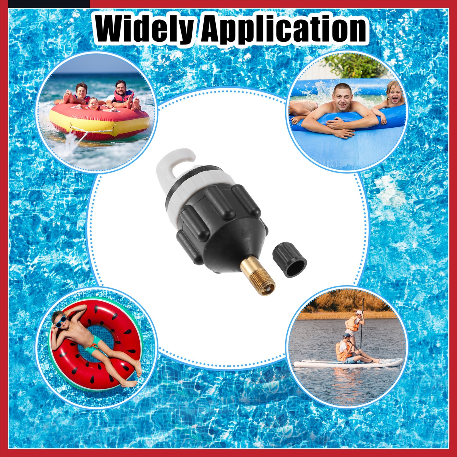 Boat Paddle Board Valve Adapter kit with America Type Push Inflatable Nozzle