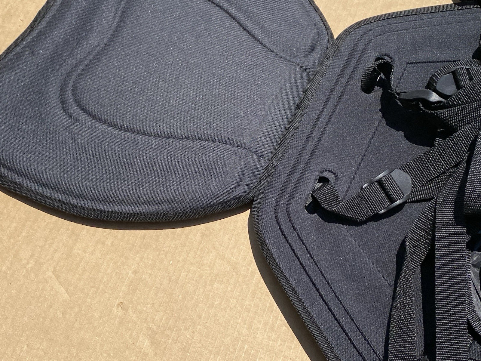 Universal Deluxe Kayak Seat Cushion with Storage Standard 1 Pack Black/Gray
