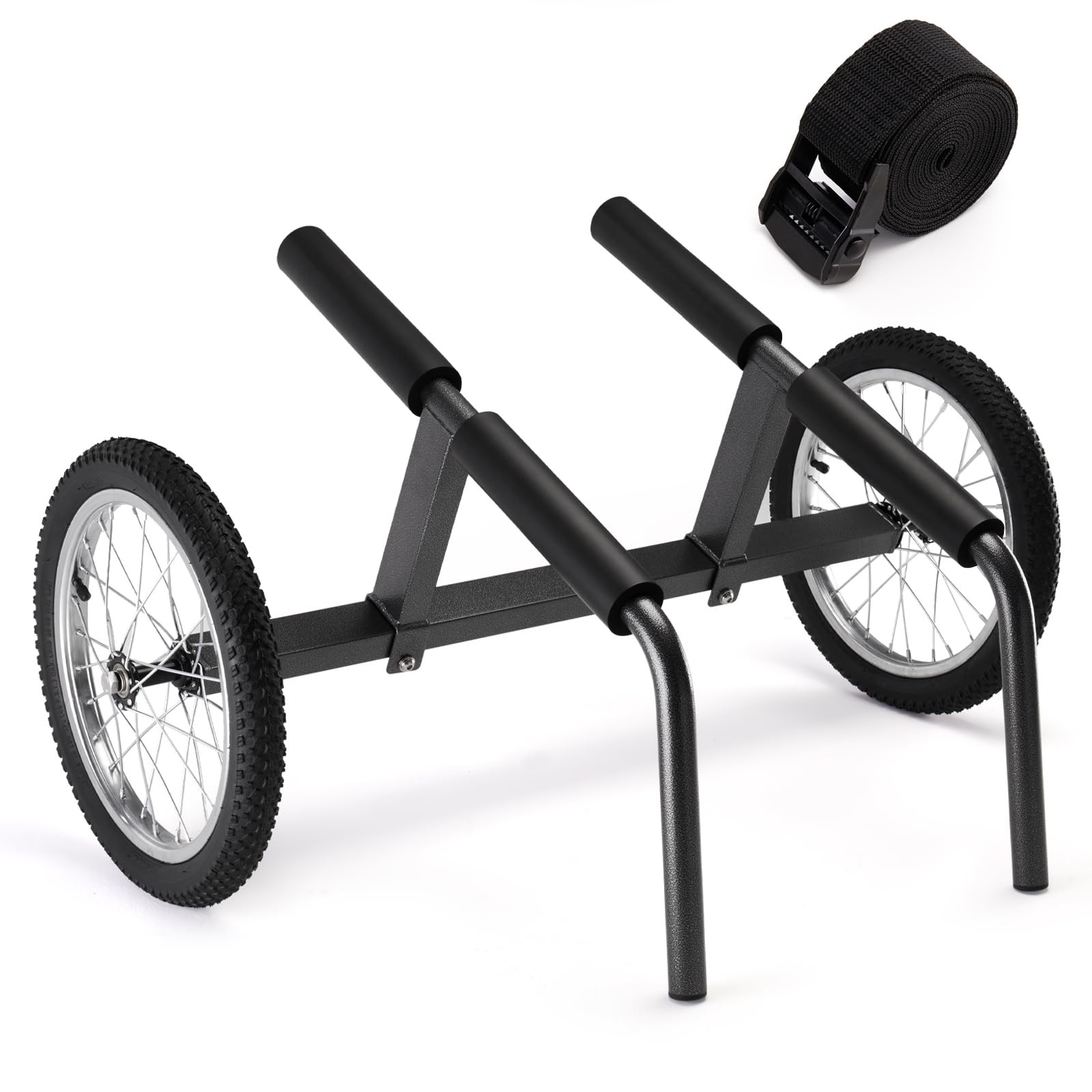 Kayak Beach Cart, Width Adjustable 5.5″-29.5″ Universal Canoe Dolly Heavy Dut…