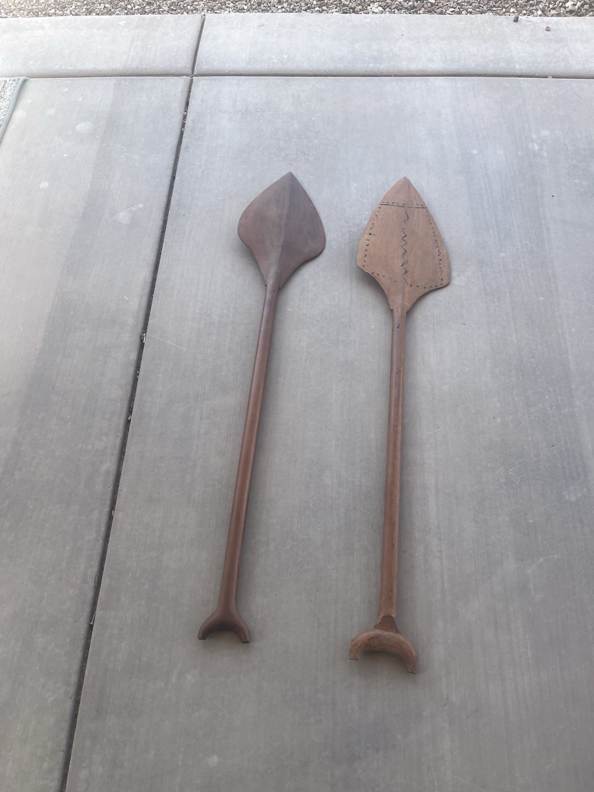 Two Yononomi Canoe paddles museum pieces the condition is excellent 47 X 9 1/2