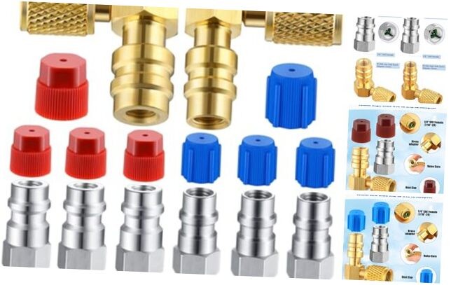 8 Pcs R12 to R134a Conversion Kit 90° High and Low Side R12 to R134a Retrofit